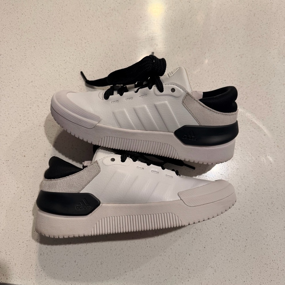 Adidas Osade Platform Sneaker White Black Chunky Court Low Top Sz 6.5 - Picture 4 of 6